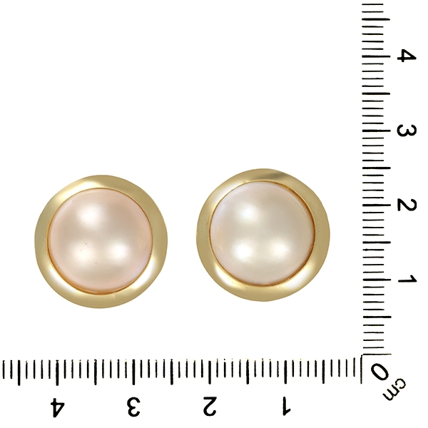 Clipstecker, 14K, Gelbgold, Mabeperlen