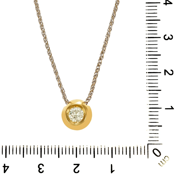 Collier, 18K, Gelb-/Weißgold, Brillant