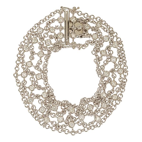 Armband, 18K, Weißgold, Brillanten