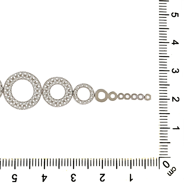 Armband, 14K, Weißgold, Zirkonia