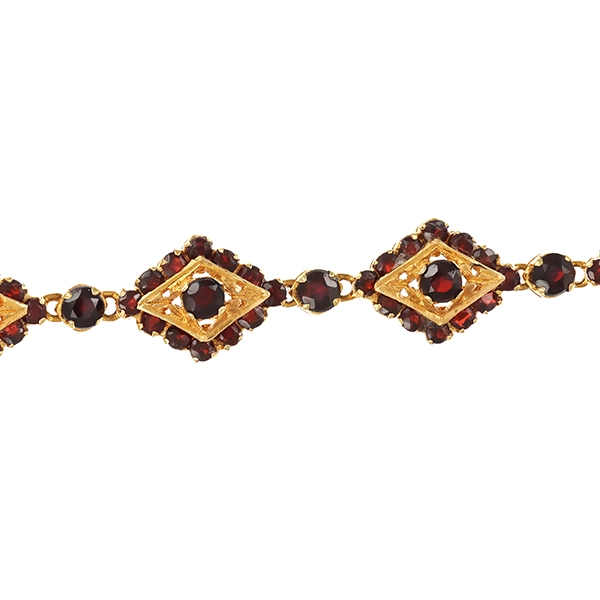 Armband, 14K, Gelbgold, Granat