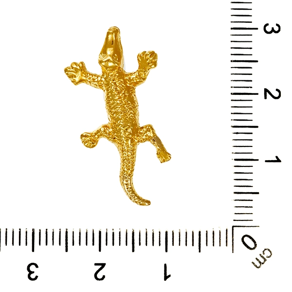 Anhänger, 18K, Gelbgold, Krokodil