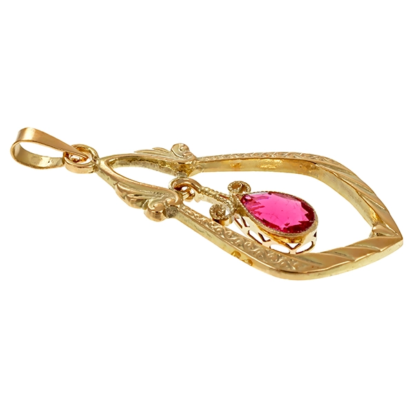 Anhänger, 14K, Gelbgold, Turmalin