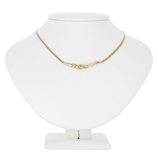 Collier, 14K, Gelbgold, Brillanten