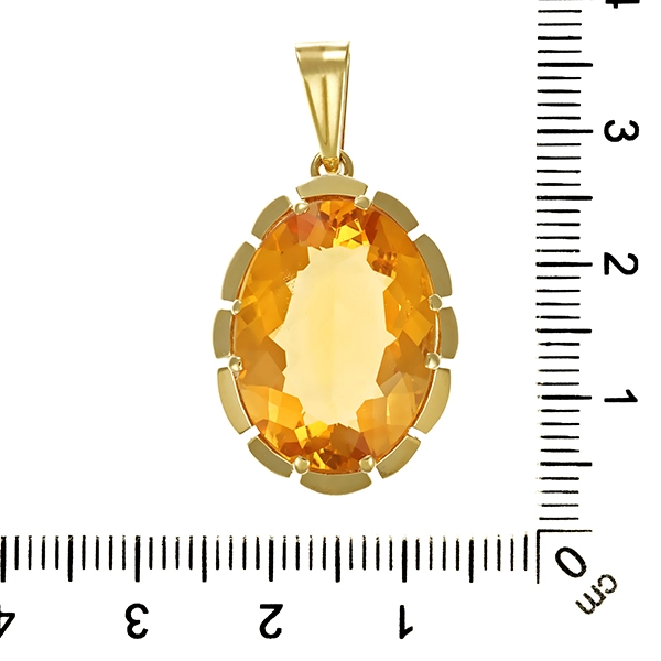 Anhänger, 14K, Gelbgold, Citrin