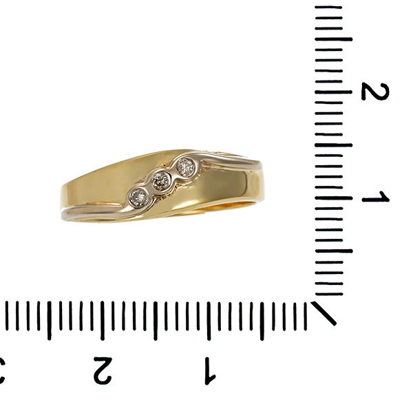 Ring, 14K, Gelb-/Weißgold, Brillanten