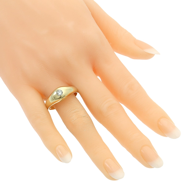 Herrenring, 14K, Gelbgold, Brillant