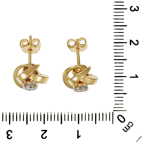 Ohrstecker, 14K, Gelb-/Weißgold, Brillanten