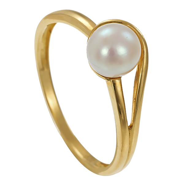 Ring, 14K, Gelbgold, Perle