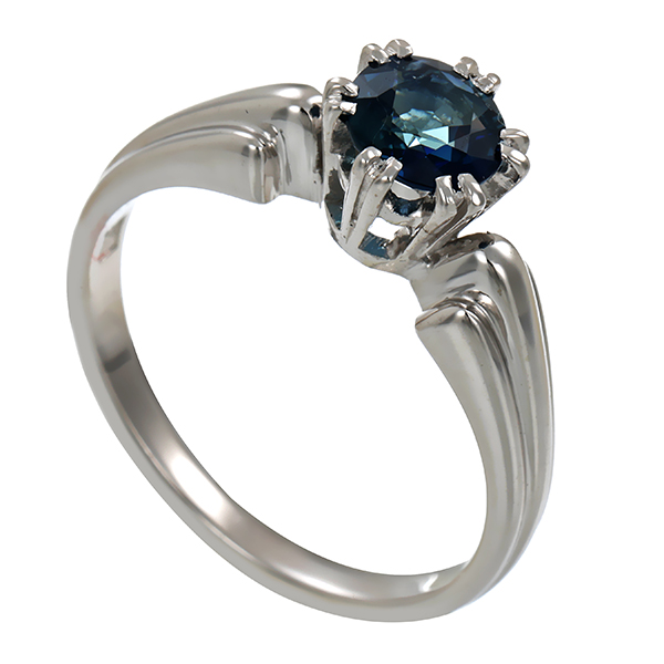 Ring, 18K, Weißgold, Saphir