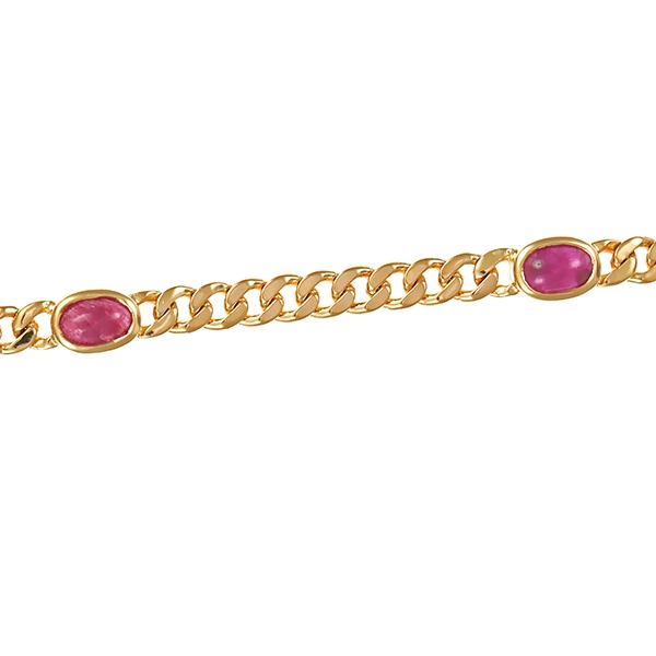 Armband, 14K, Gelbgold, Rubine, Panzer-