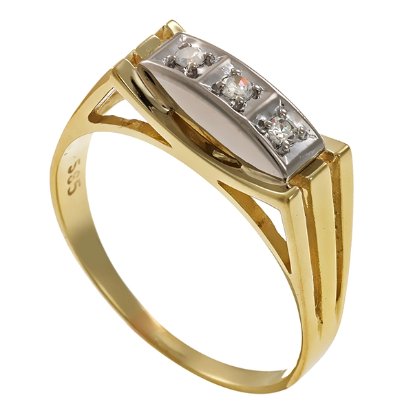Diamantring, 14K, Gelb-/Weißgold