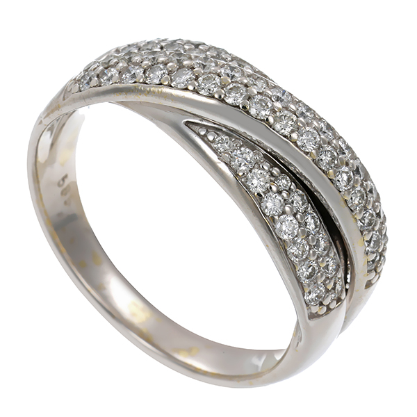 Ring, 14K, Weißgold, Brillanten