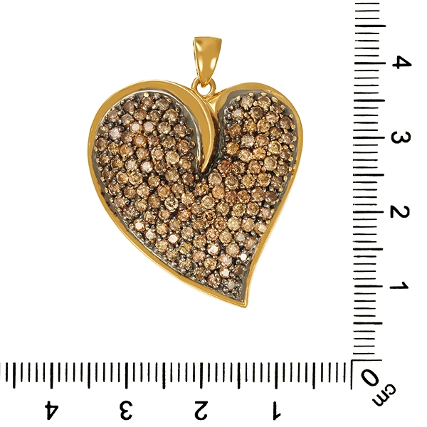 Anhänger, 14K, Gelbgold, Brillanten, Herz