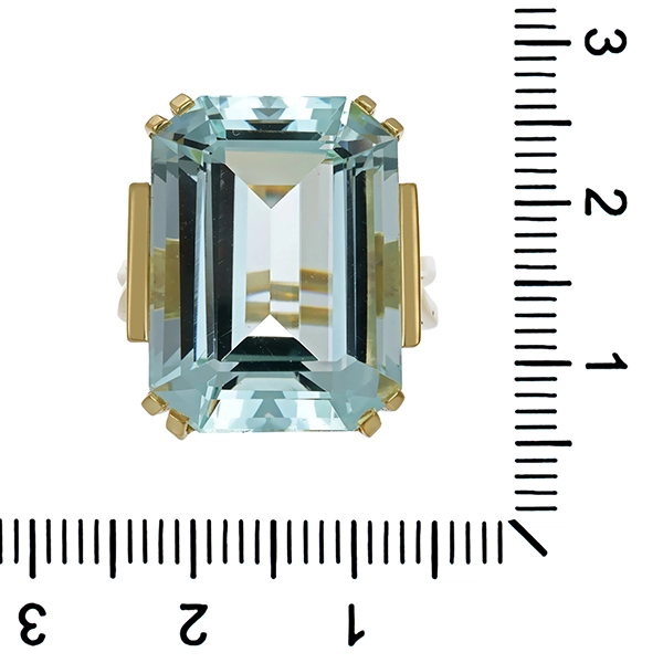 Ring, 14K, Gelbgold, Aquamarin