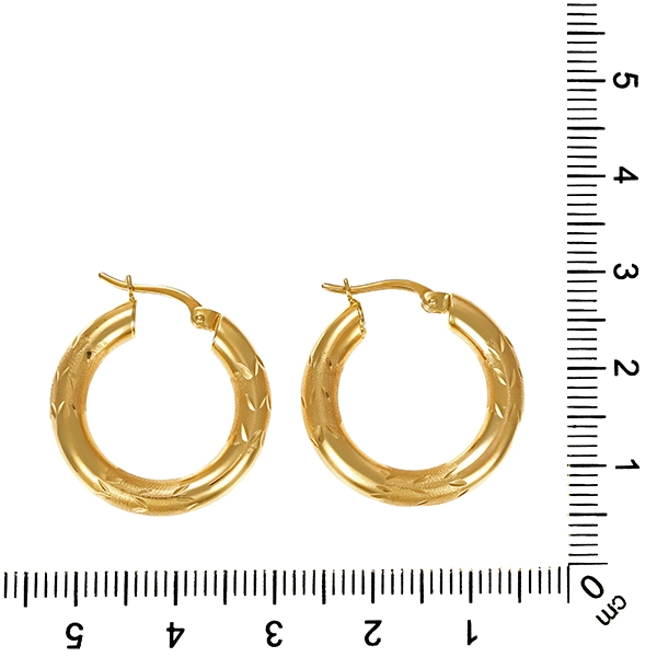 Ohrringe, 14K, Gelbgold, Creolen