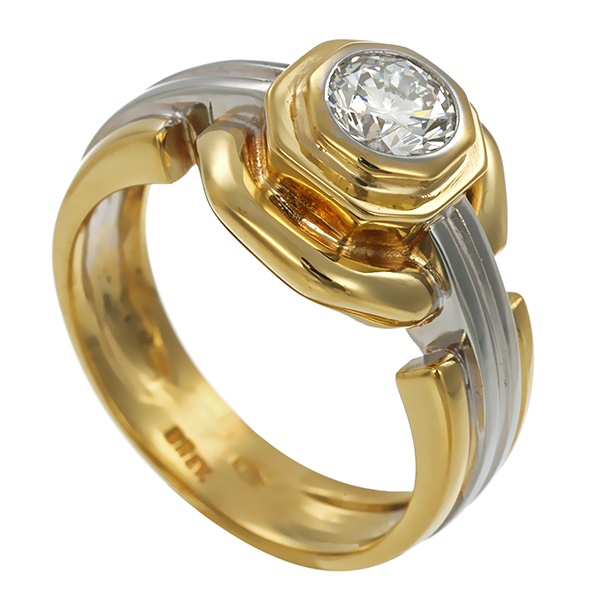 Brillantring, 18K, Gelb-/Weißgold, 0,50ct