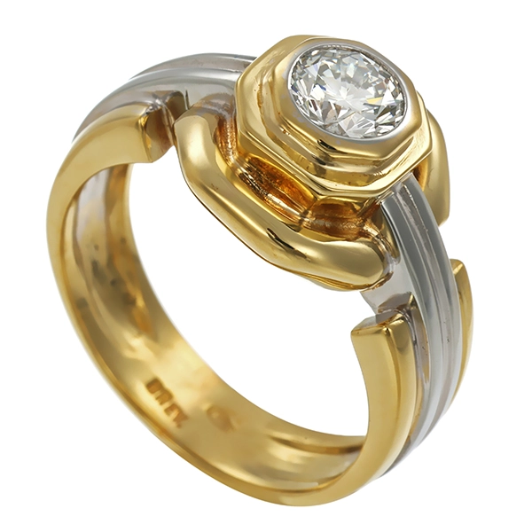 Brillantring, 18K, Gelb-/Weißgold, 0,50ct