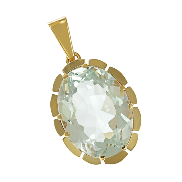 Anhänger, 14K, Gelbgold, Beryll