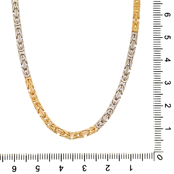 Königskette, 14K, Gelb-/Weißgold