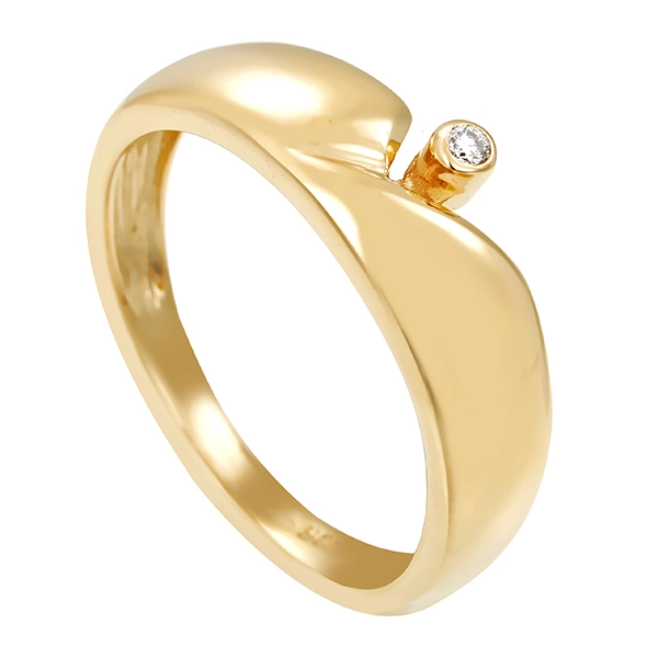 Diamantring, 14K, Gelbgold, Brillant