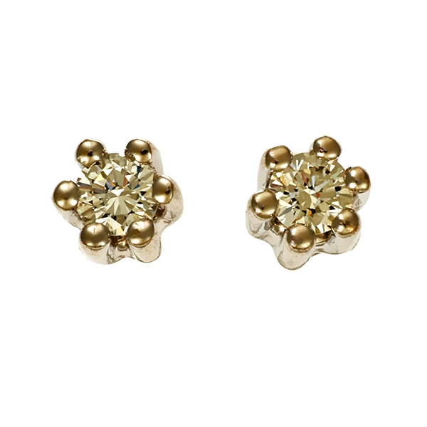 Ohrstecker, 14K, Weißgold, Brillanten