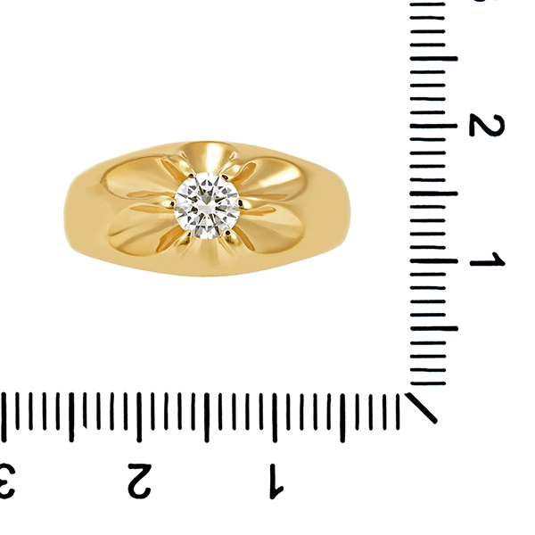 Diamantring, 18K, Gelbgold, Brillant 0,37 ct