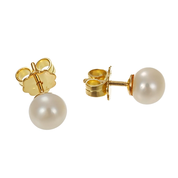 Ohrstecker, 18K, Gelbgold, Perlen