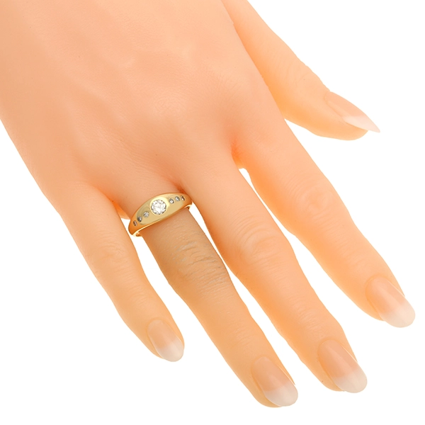 Diamantring, 18K, Gelbgold, Brillant, Diamanten