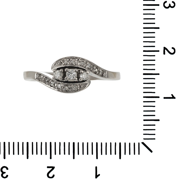 Diamantring, 14K, Weißgold, Brillanten 0,20 ct