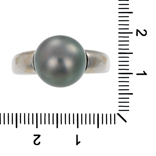Ring, 14K, Weißgold, Perle