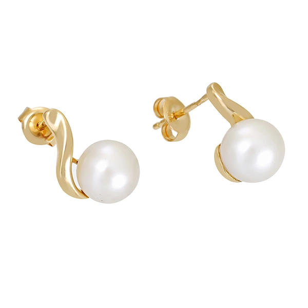 Ohrstecker, 14K, Gelbgold, Perle