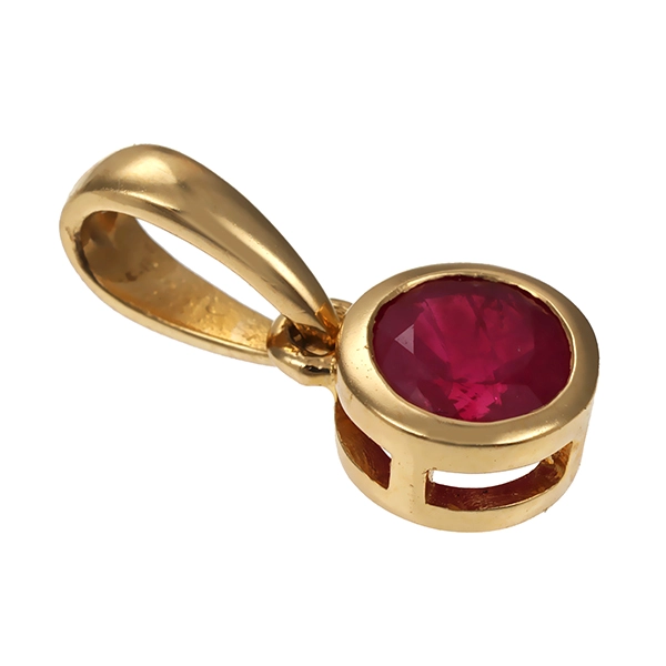 Anhänger, 14K, Gelbgold, Rubin