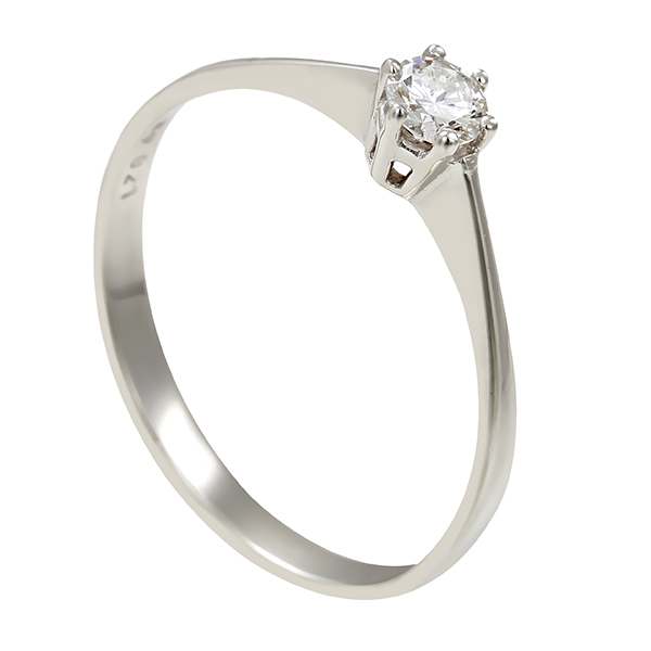 Diamantring, 14K, Weißgold, Brillant 0,21 ct