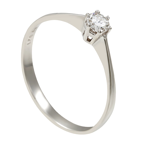 Diamantring, 14K, Weißgold, Brillant 0,21 ct