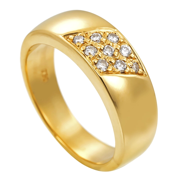Diamantring, 14K, Gelbgold, Brillanten