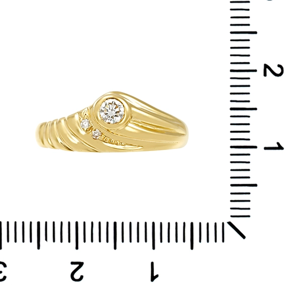 Diamantring, 14K, Gelbgold, Brillanten 0,15 ct