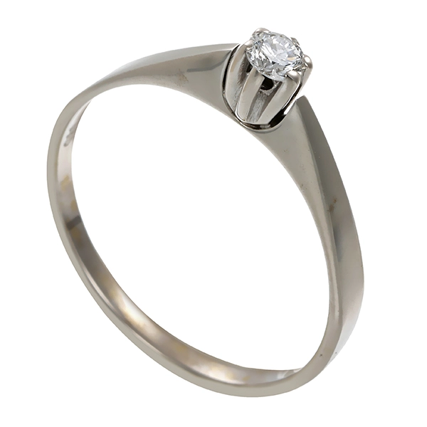 Diamantring, 14K, Weißgold, Brillant 0,10 ct