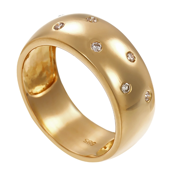 Diamantring, 14K, Gelbgold, Brillanten