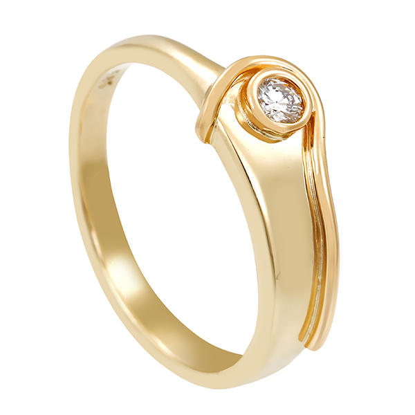 Diamantring, 14K, Gelbgold, Brillant