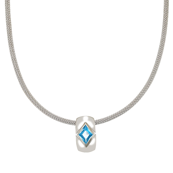 Collier, 18K, Weißgold, Kordel, Topas, Mont Blanc