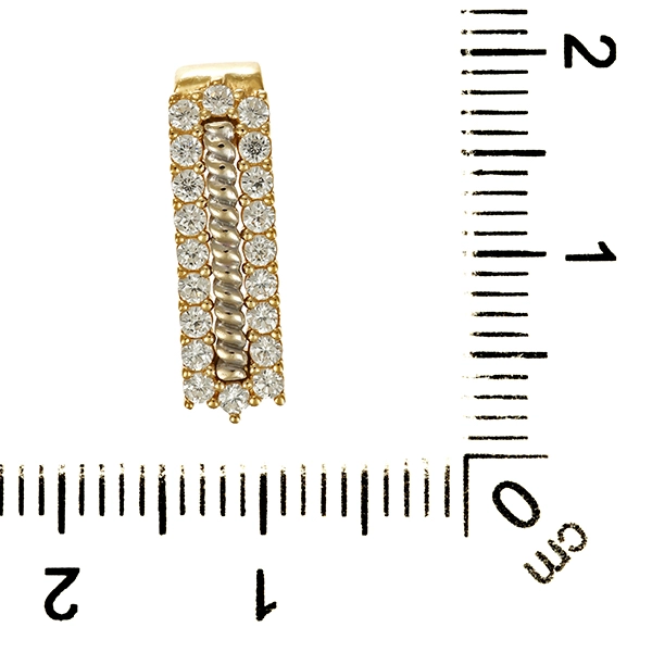 Anhänger, 14K, Gelb-/Weißgold, Zirkonia