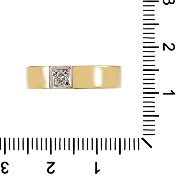 Diamantring, 14K, Gelb-/Weißgold, Brillant