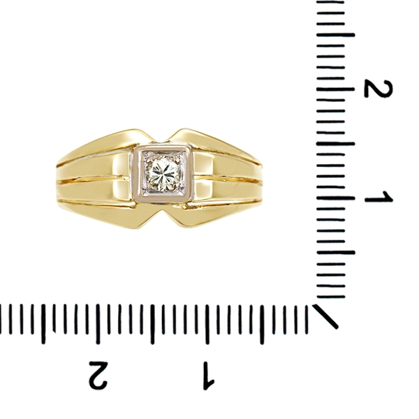 Diamantring, 14K, Gelb-/Weißgold, Brillant 0,10 ct