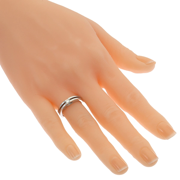 Diamantring, 14K, Weißgold, Brillanten 0,14 ct