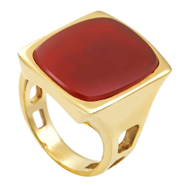 Herrenring, 14K, Gelbgold, Karneol