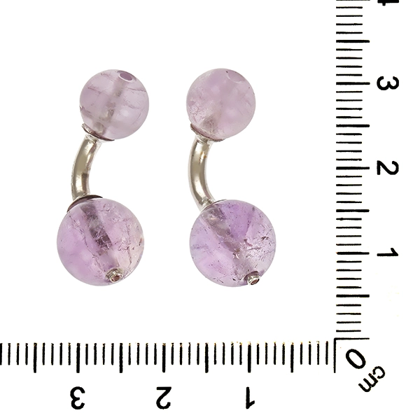 Manschettenknöpfe, 18K, Weißgold, Amethyst