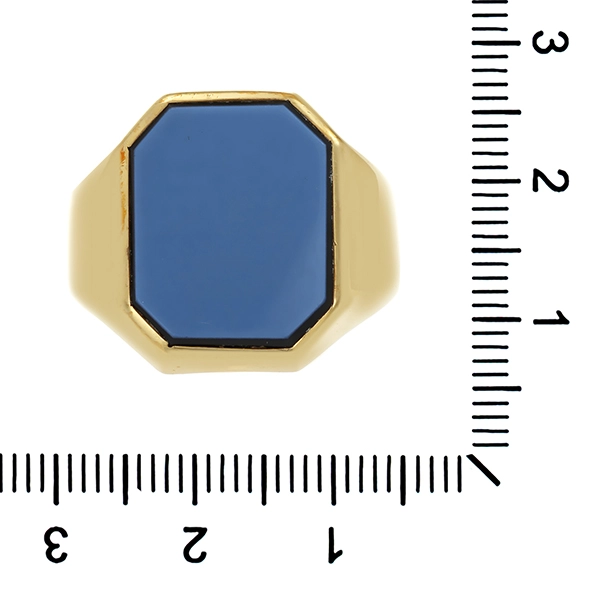 Herrenring, 8K, Gelbgold, Lagenstein
