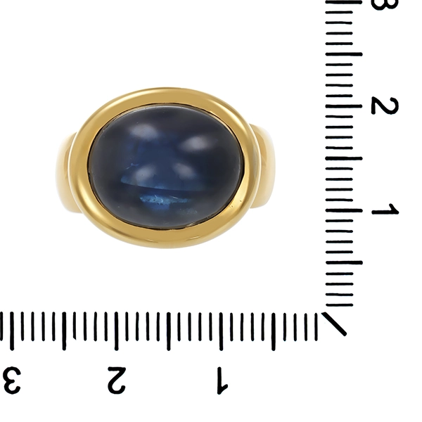 Ring, 18K, Gelbgold, Saphir Cabochon