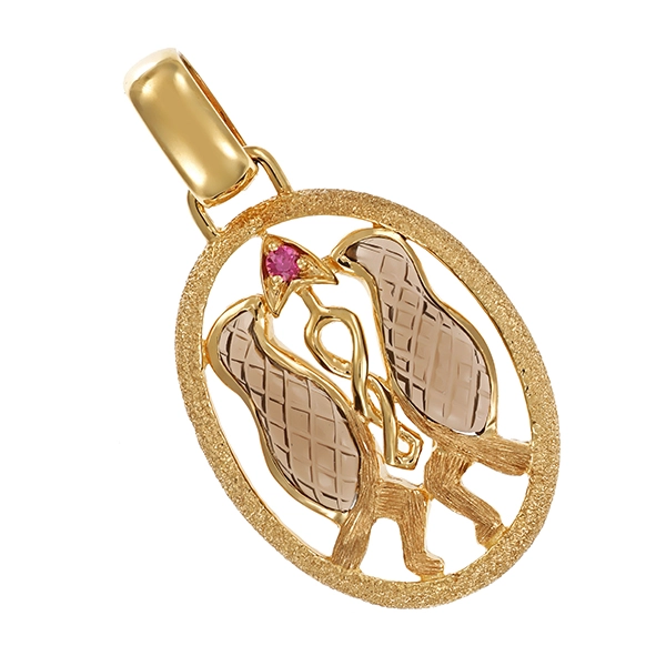 Anhänger 9K, Gelbgold, Schmucksteine